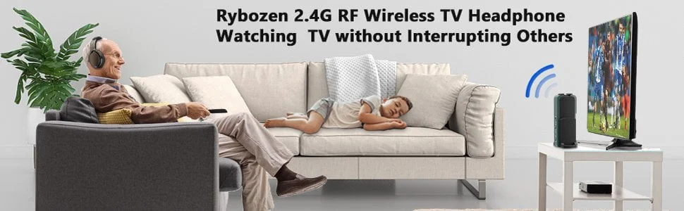 Auriculares inalámbricos para TV con transmisor de RF digital 2.4g