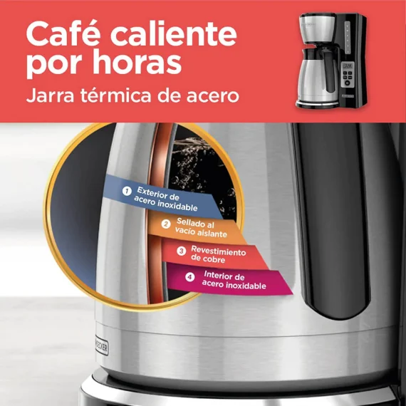 Cafetera Black & Decker 12 Tazas Roja
