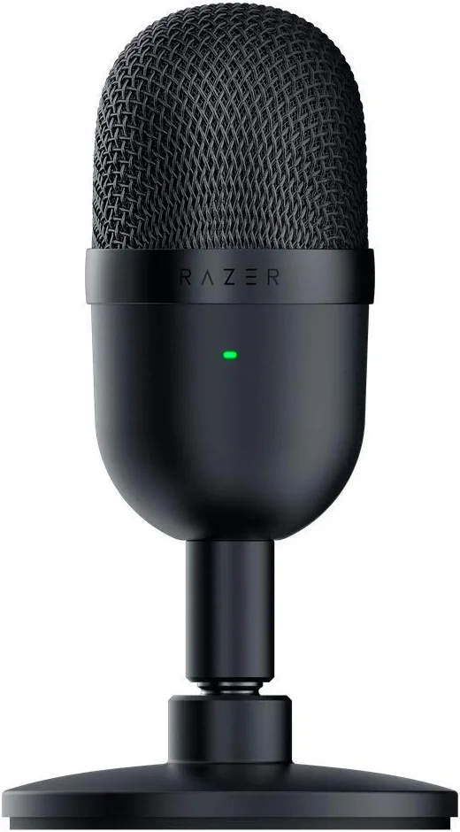 Razer Seiren - Micrófono USB para transmisiones: Patrón de pastilla supercardioide preciso, calidad de grabación profesional, construcción ultra compacta, soporte de inclinación resistente, resistente a los golpes, color negro clásico