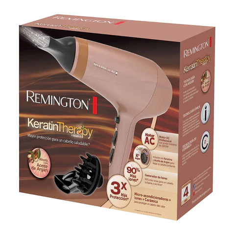 Remington secadora de cabello c/terapia de keratina y aceite de argan AC8820 (110)