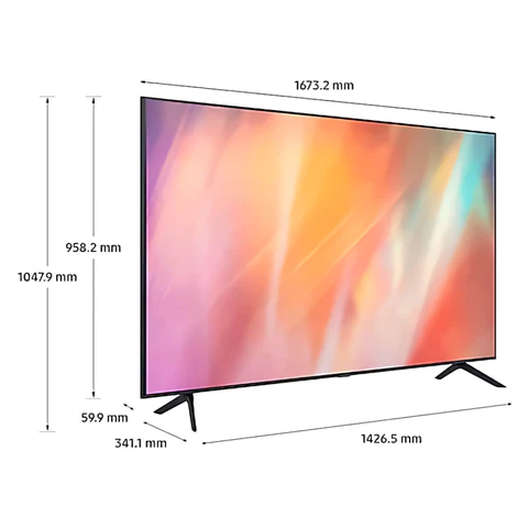 Pantalla 75" Crystal UHD 4K Smart, UN75AU7000PXPA