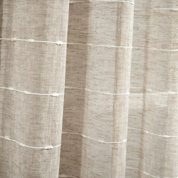 Juego de 2 paneles de cortina transparente para ventana con ojales y textura de granja - Lush Décor