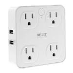 4 Enchufes y Protector de Sobretensión Inteligente Wi-Fi con Puertos USB