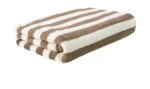 Toalla playa beige rayas 85x175cm | 600gr