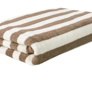 Toalla playa beige rayas 85x175cm | 600gr