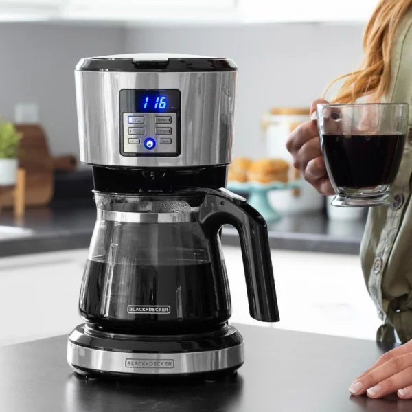 Black + Decker cafetera 12 tazas inox digital CM1331S-LA