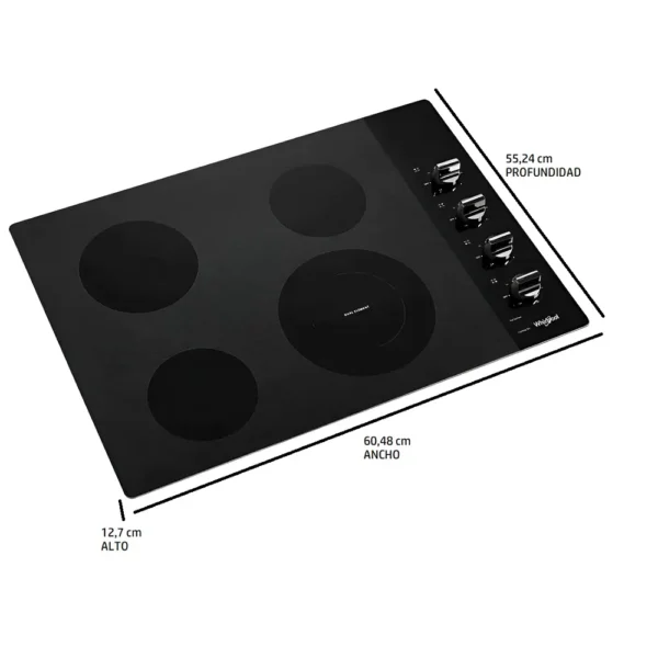 Plantilla eléctrica 30" Negro WCE55US0HB